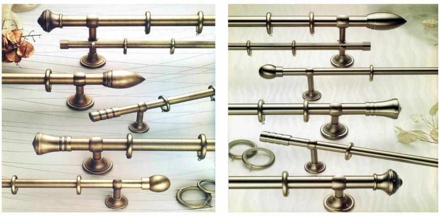 Coleccion barras de Cortinas Cromo Brillo,Niquel Satinado