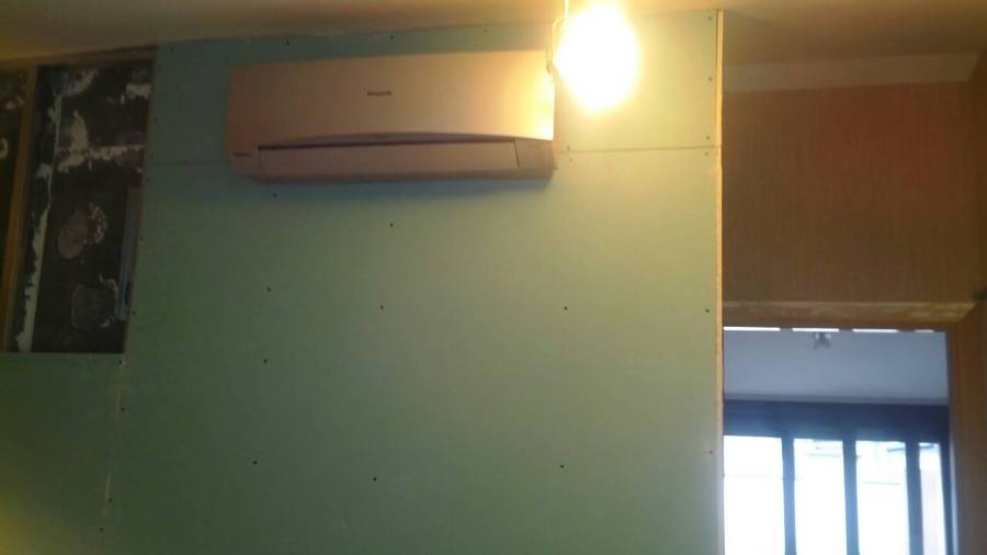 colocacion de aire y pared de pladur