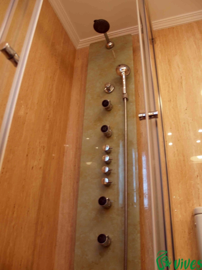 Columna de hidromasaje de diseño en la reforma del aseo en Zaragoza