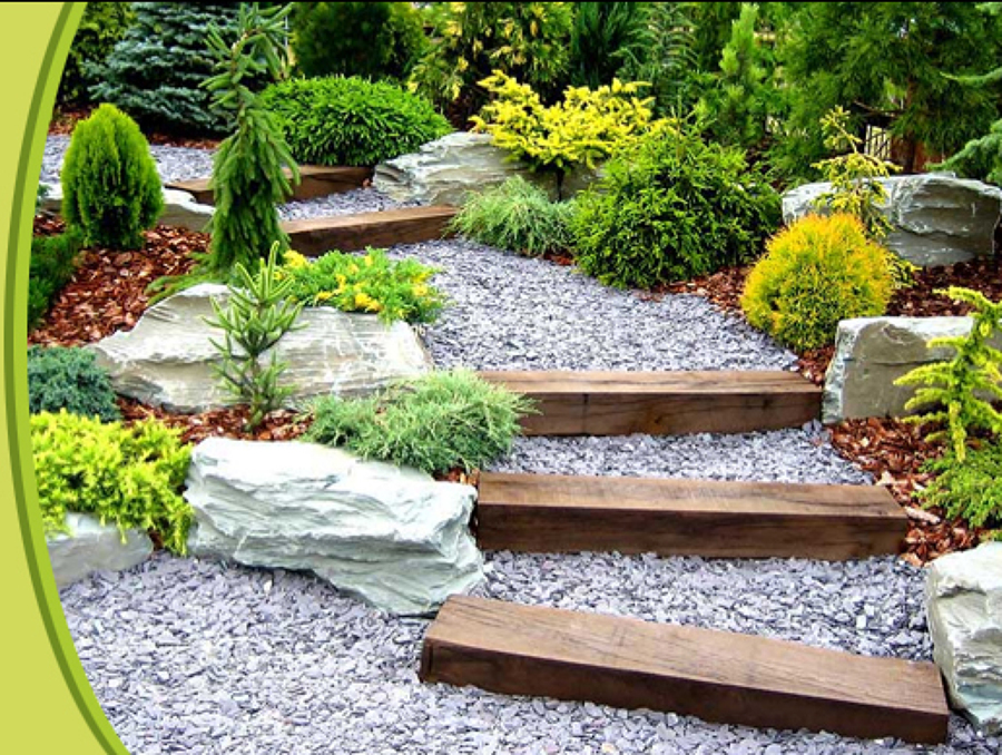 COMBINACIÓN DE ARIDOS, PLANTACIÓN, ROCAS Y TRAVIESAS.