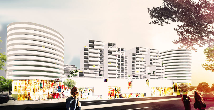 Complejo residencial y centro comercial