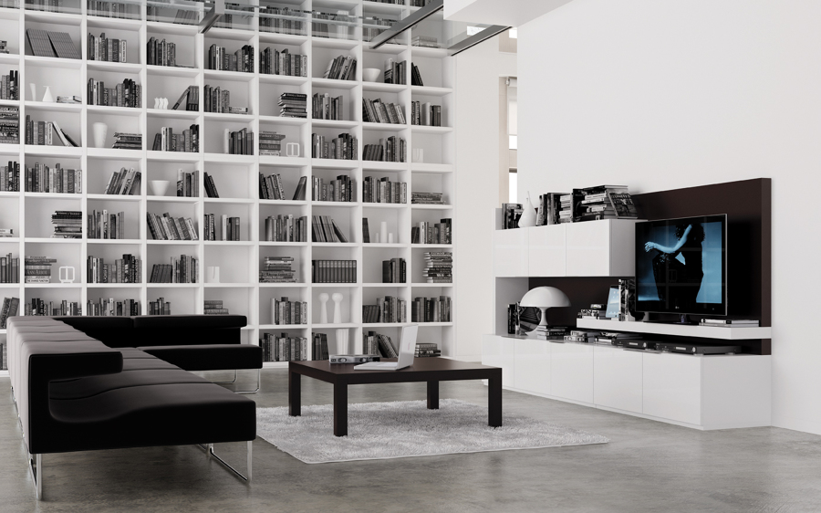 Composición librería salón.