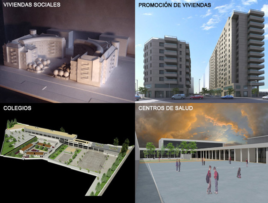 Edificios de viviendas, hoteles, colegios