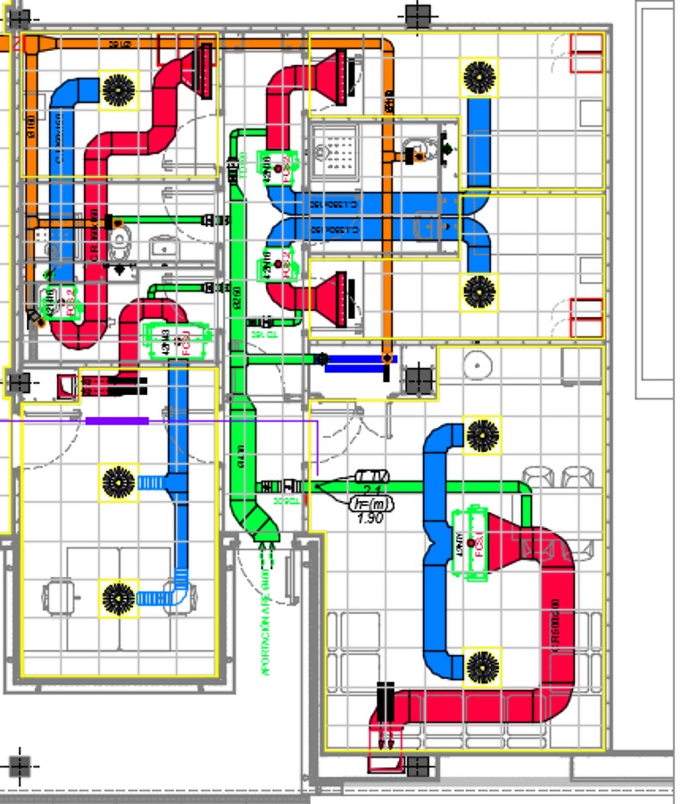 Distribución de Conductos de aire acondicionado