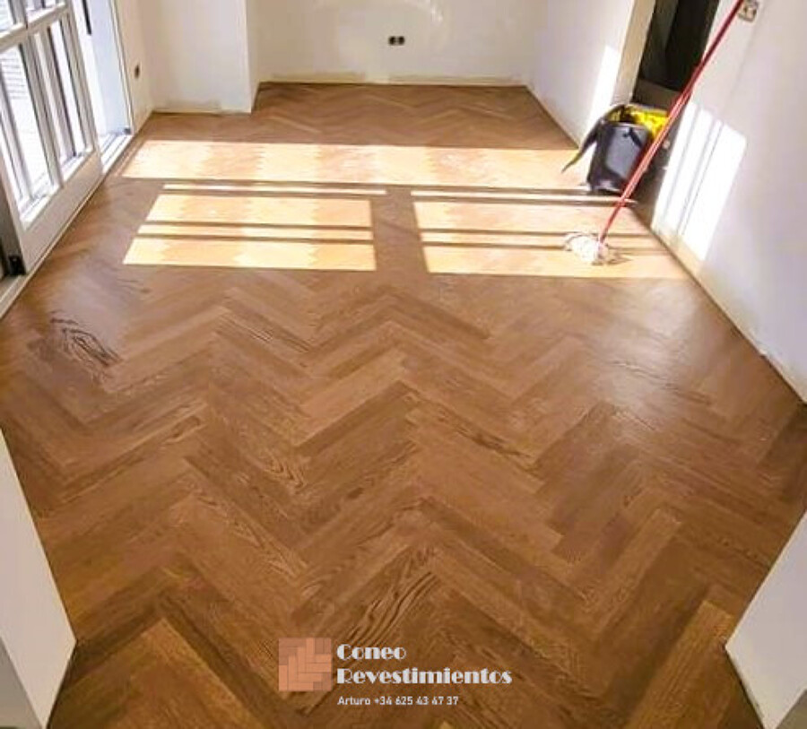Parquet natural espiga encolado