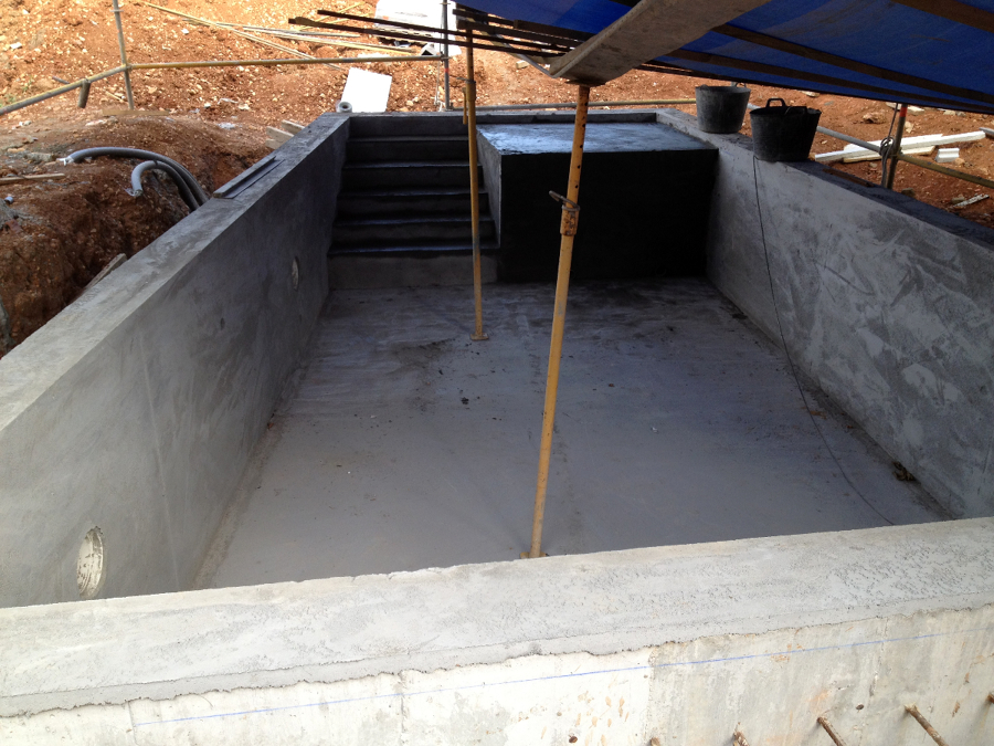 Construccion de piscina en vivienda unifamiliar