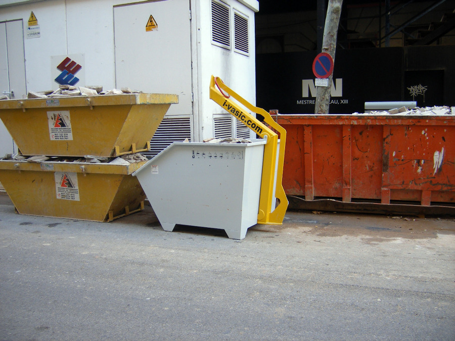 Contenedor de obra basculante de 1,2 m3