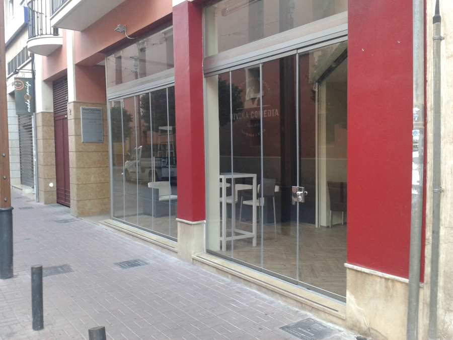 Cortinas de cristal en restaurante