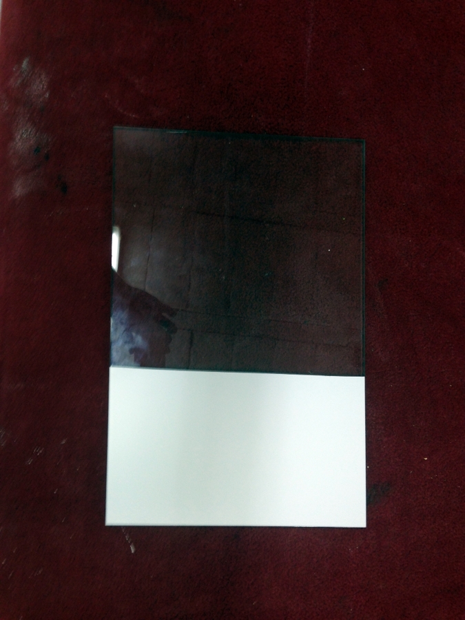 Cristal pintado mitad blanco/ mitad original cristal