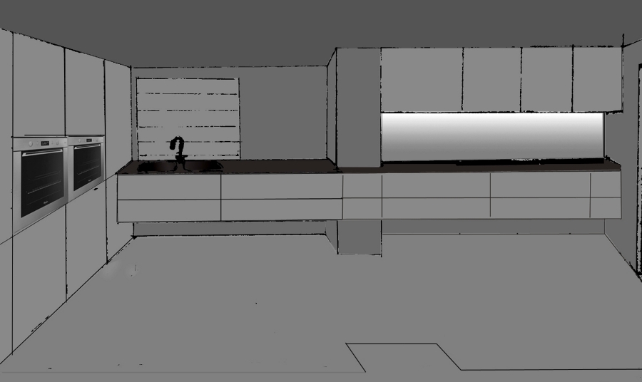 Croquis propuesta diseño cocina