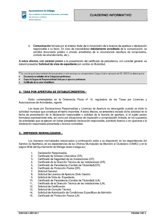 Cuaderno Informativo Licencias Apertura 5