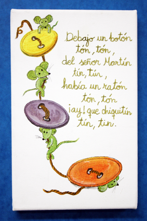 Cuadro infantil de debajo de un botón