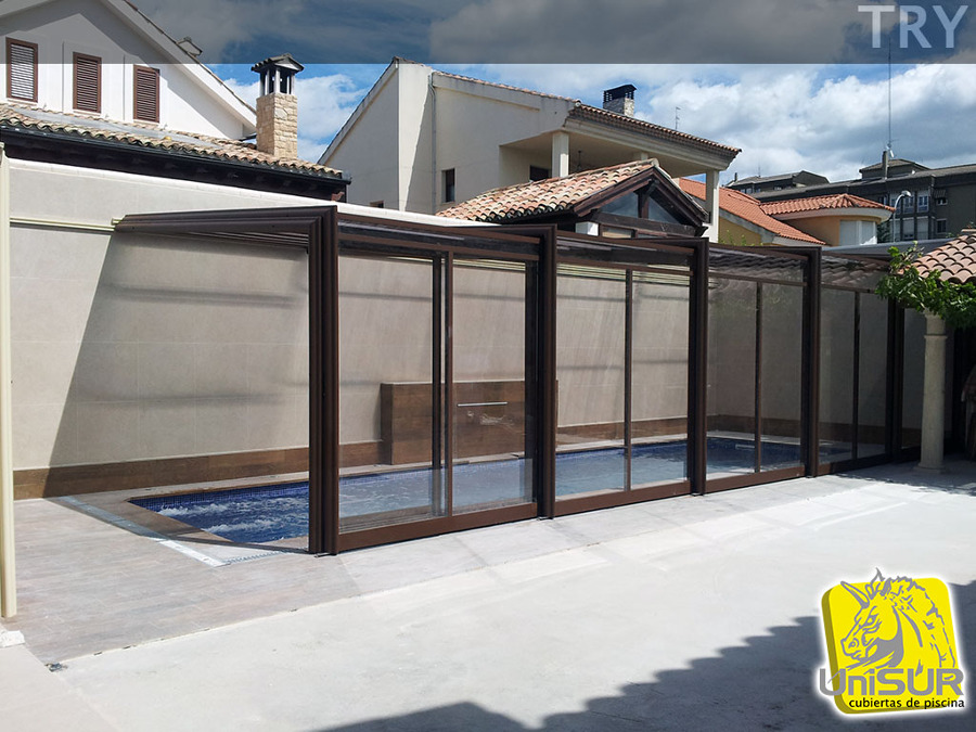 Cubierta de piscina modelo Try adosada