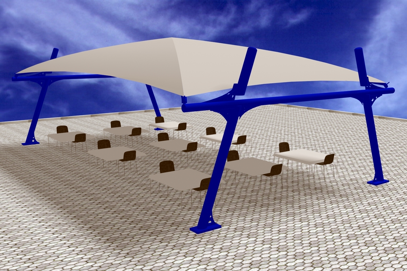 Cubirimiento de pvc cutro pilares