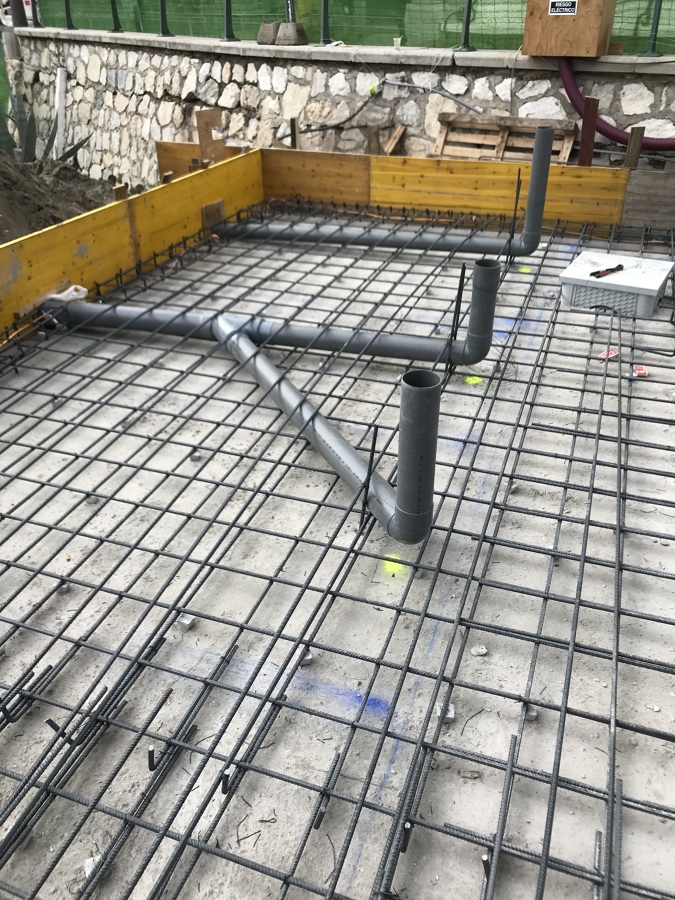 Saneamiento baños en solera de hormigón