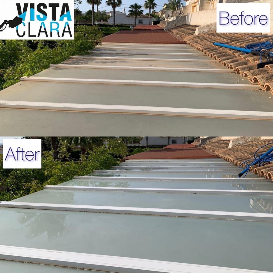 Limpieza de techo de cristal