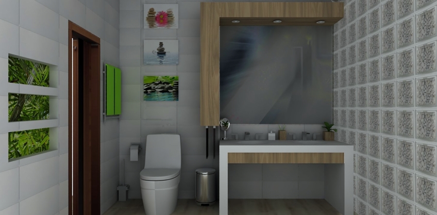 Decoración de aseo casa unifalimiar