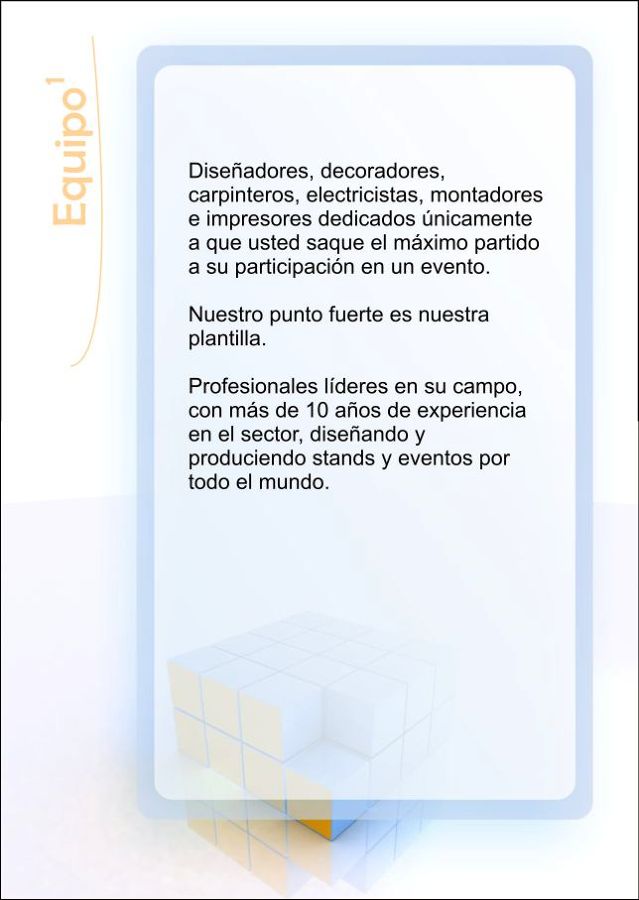 Desglose folleto stands