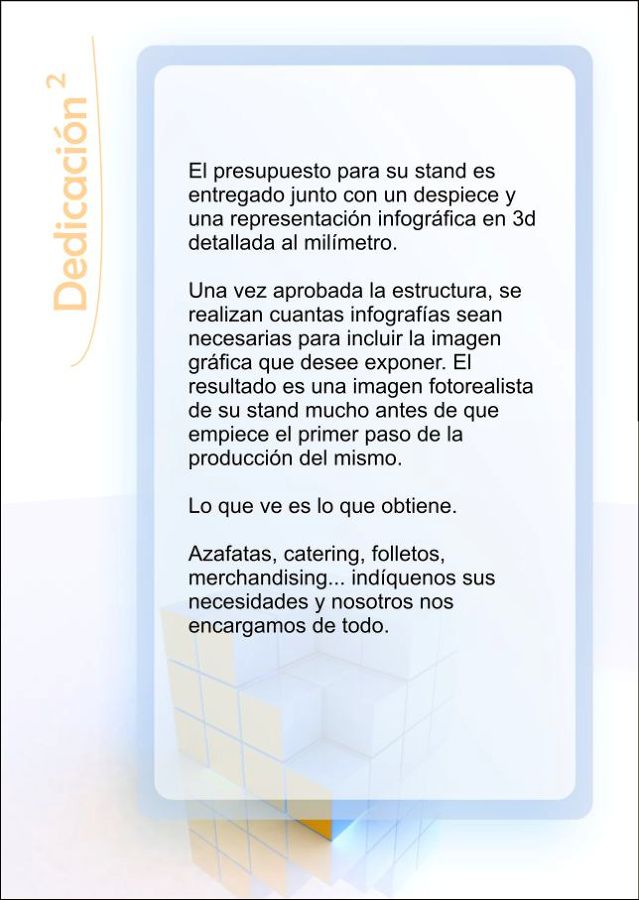 Desglose folleto stands