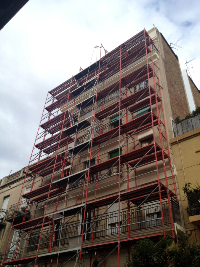 Desmontaje andamio tubular fachada
