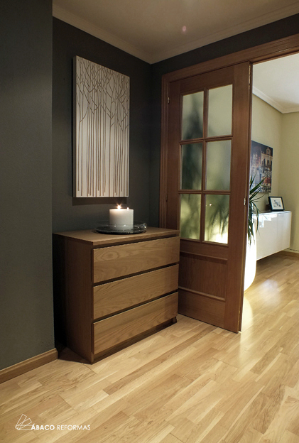 Detalle de decoración propuesta en vestíbulo de entrada a vivienda