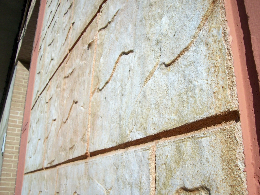 Detalle fachada de  impreso en monocapa.