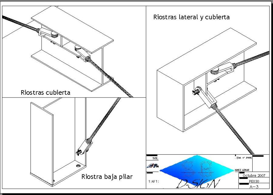 Detalle Isometrico riostras  nave industrial.