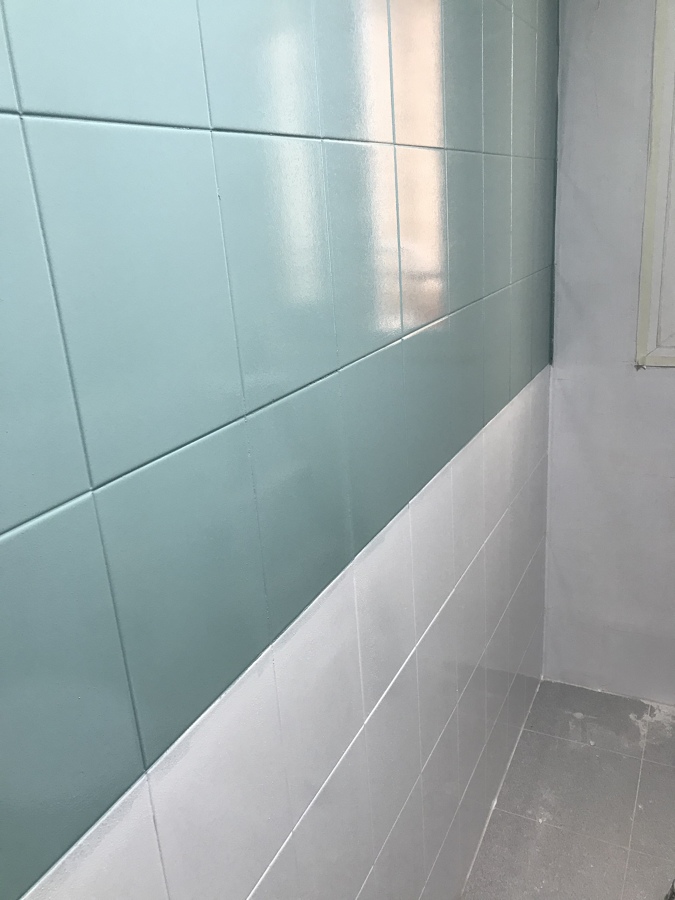 Pintado azulejos de baño