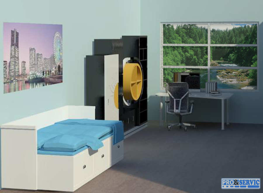 Diseño 3D dormitorio juvenil