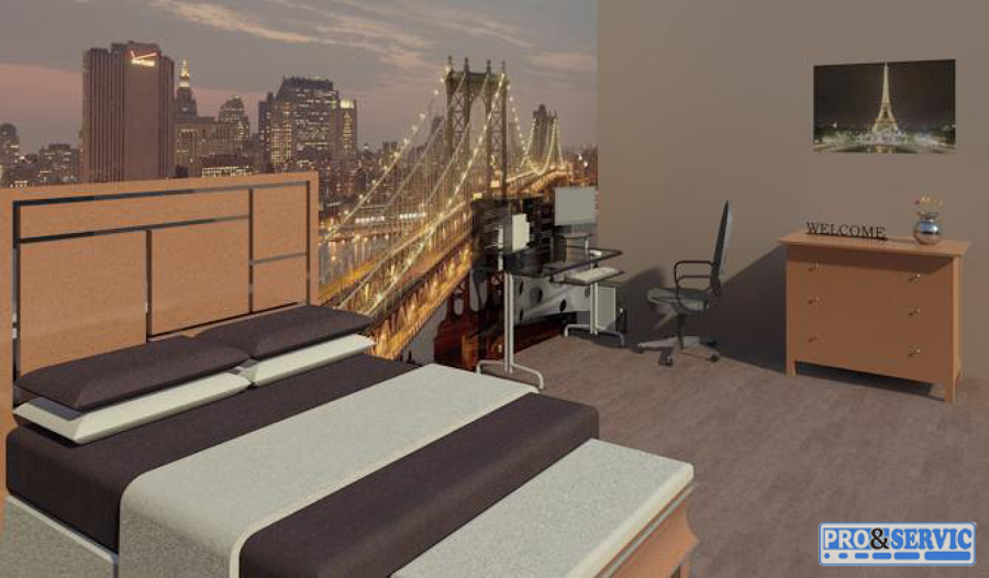 Diseño 3D dormitorio juvenil