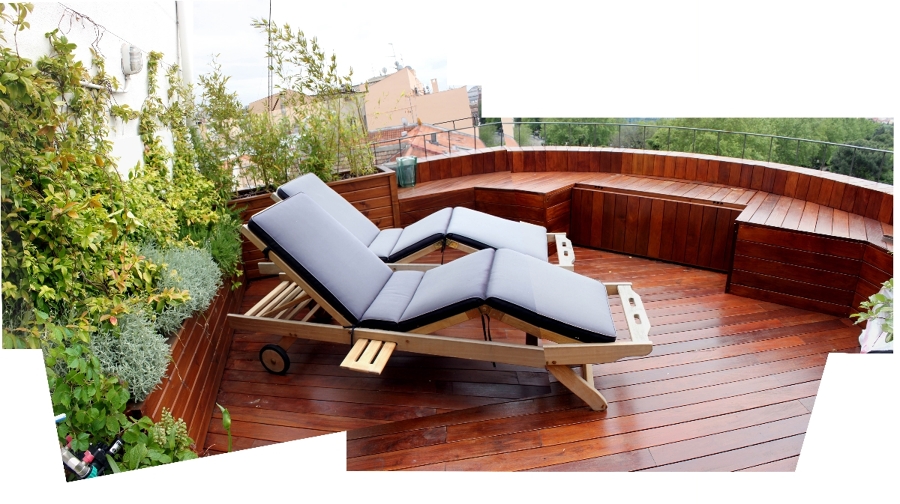 Diseño de jardín en ático. Jardín urbano. Madrid.