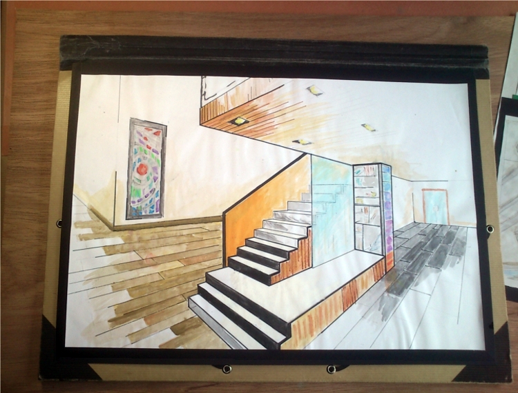 Diseño para escaleras oficina