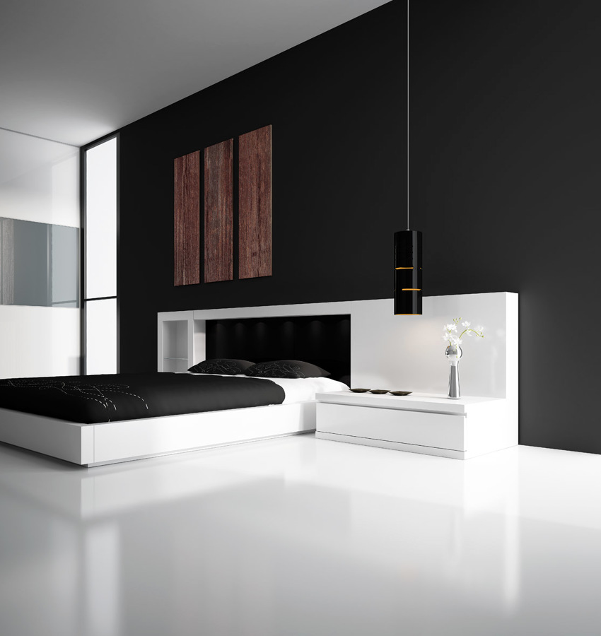 Dormitori Area lacat blanc mate/negre mate