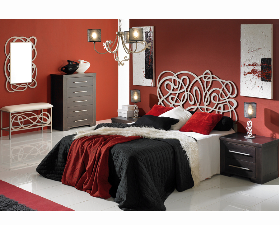 Dormitorio ALGARABIA con cabecero de cama en forja
