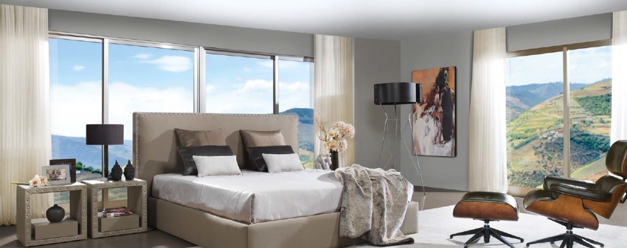 Dormitorio cama beige