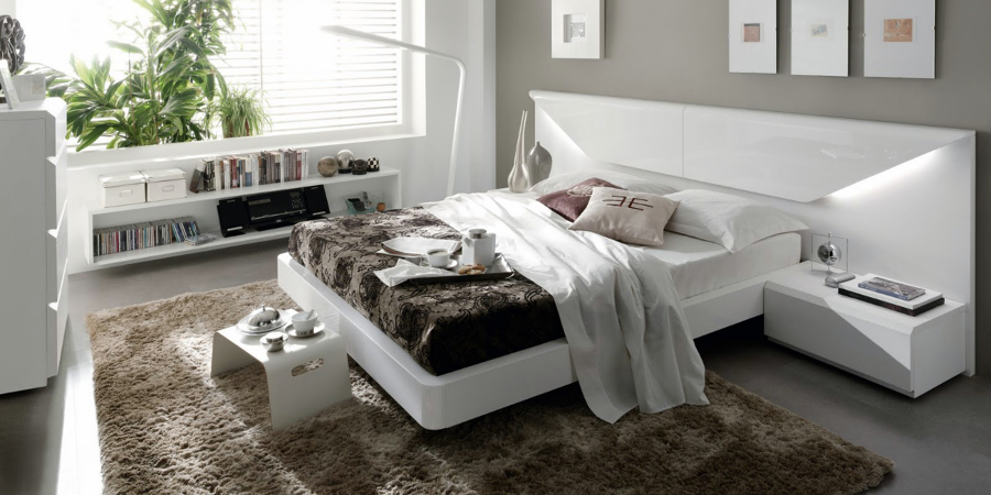 dormitorio moderno en blanco