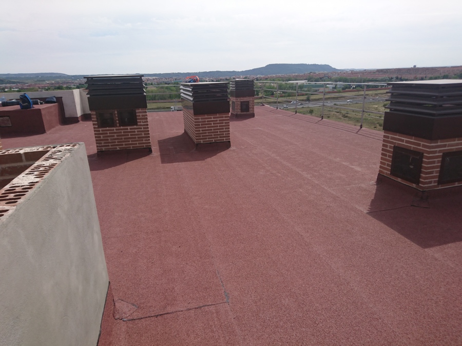 Impermeabilizacion cubierta con pizarra roja