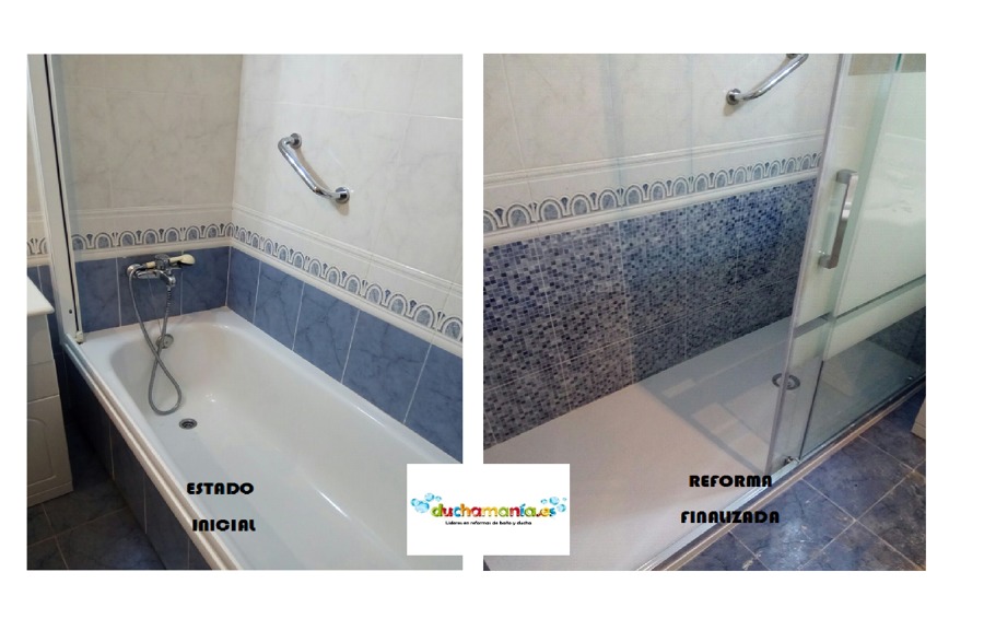 Antes y después del cambio de bañera por ducha