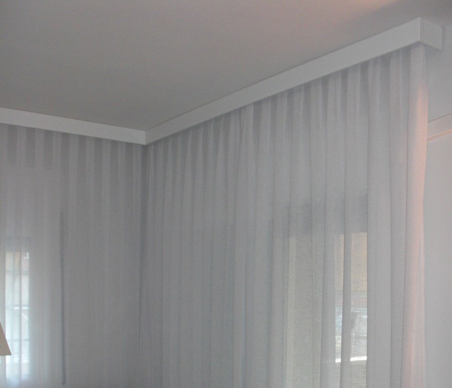 Cortina de tablas Embellecedor blanco lacado