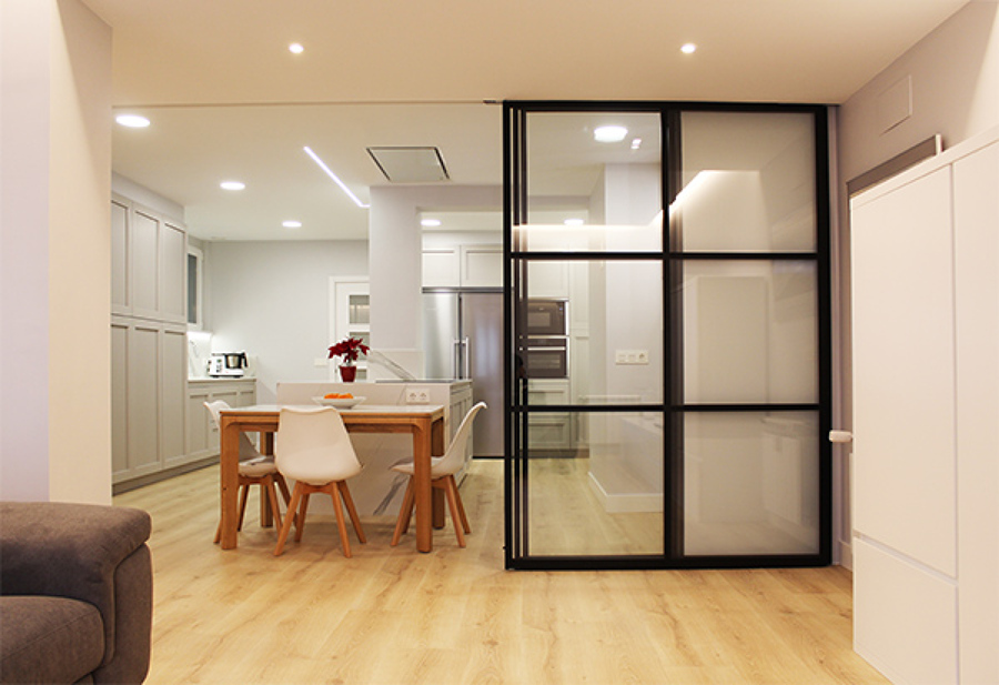 Salón- cocina Separación Cristal