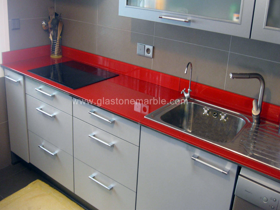 Encimeras de cristal con protección al rayado