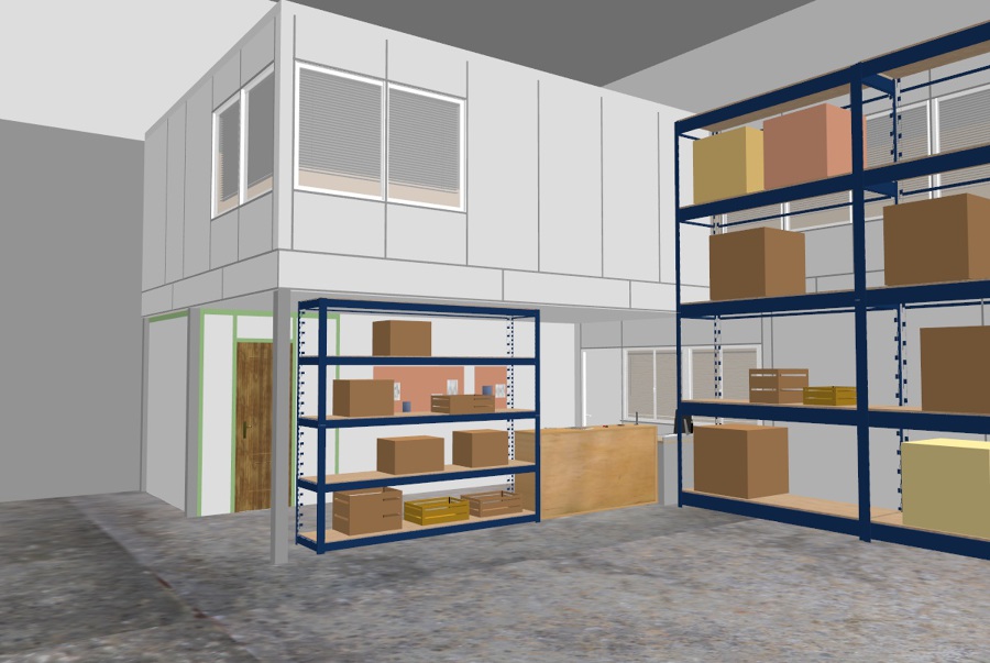 Entreplanta Oficinas Almacén opción 19 m2