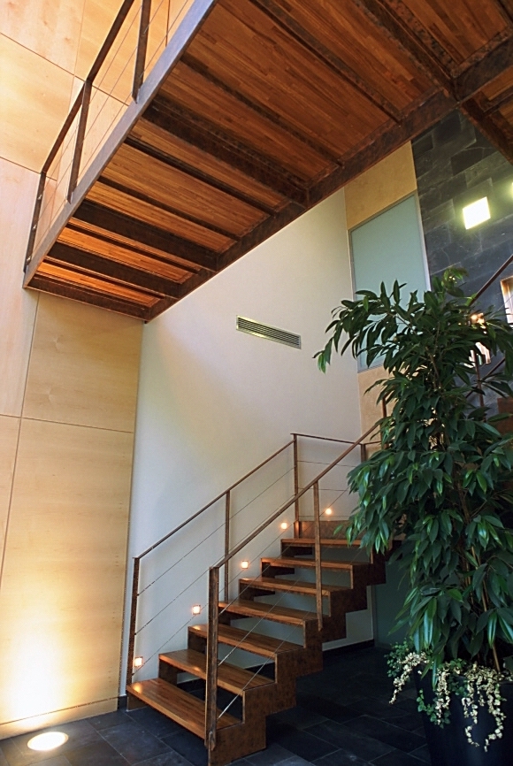 Escalera de madera y hierro