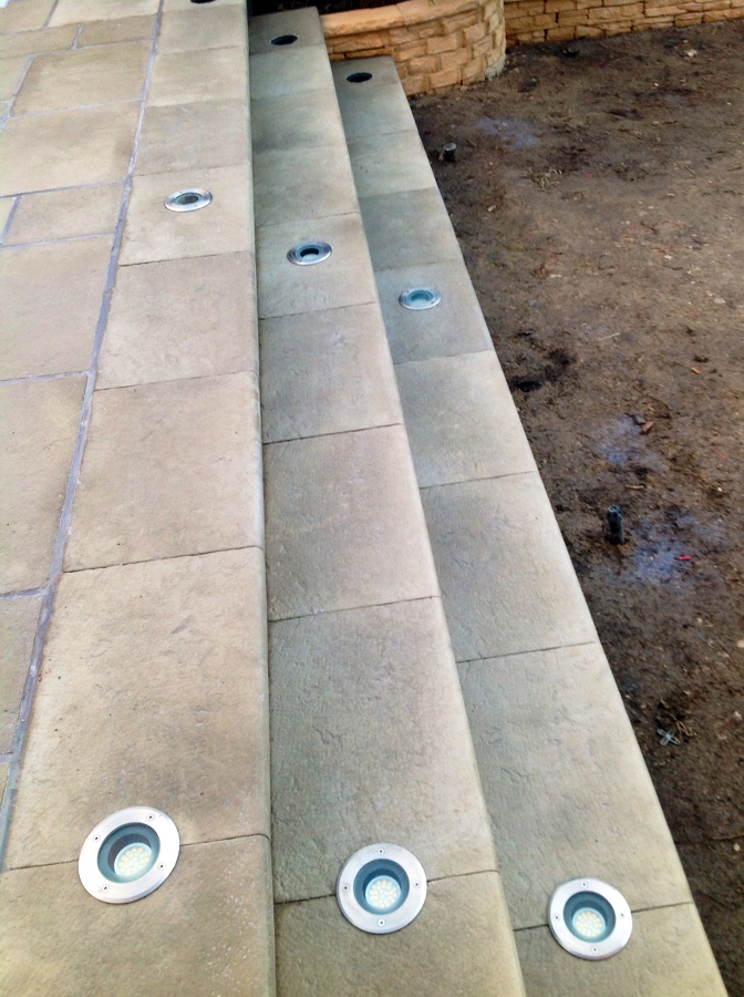 Escaleras con focos Led empotrados