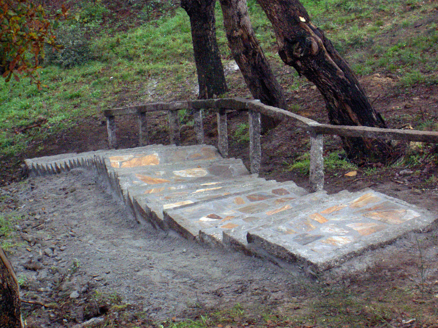 escaleras en granito rustico