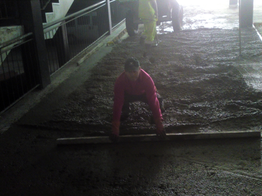 estendido del hormigon.