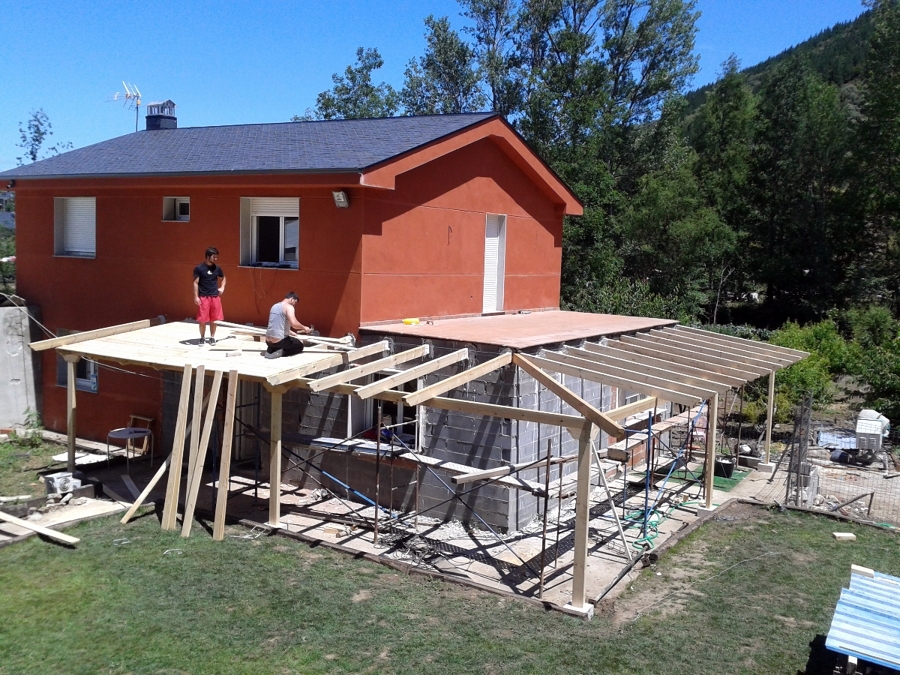 estructura y losado de porche