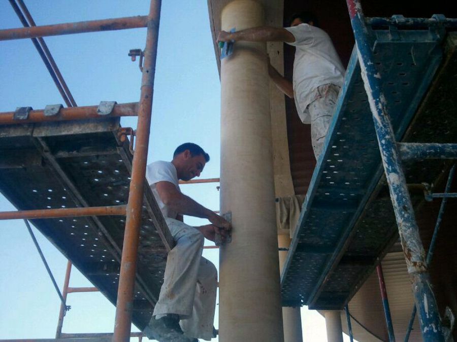 Estuco columnas decorativas exteriores