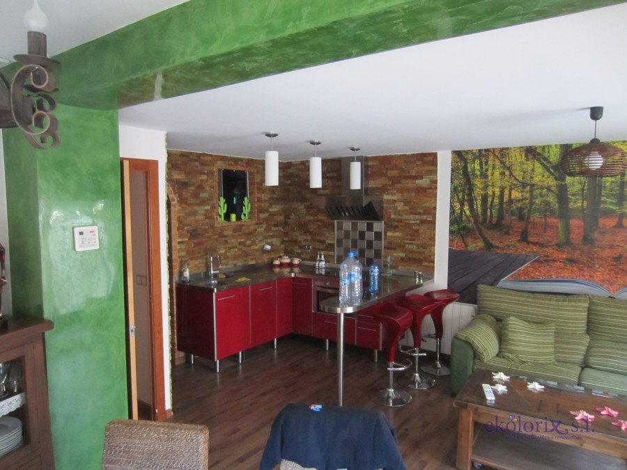 Estuco veneciano vivienda rural