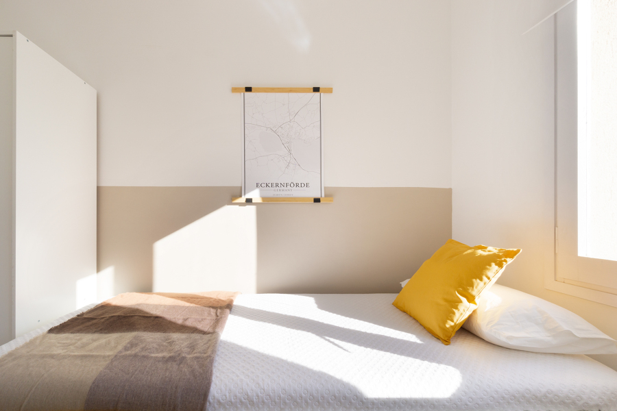 Decoración de dormitorio de coliving